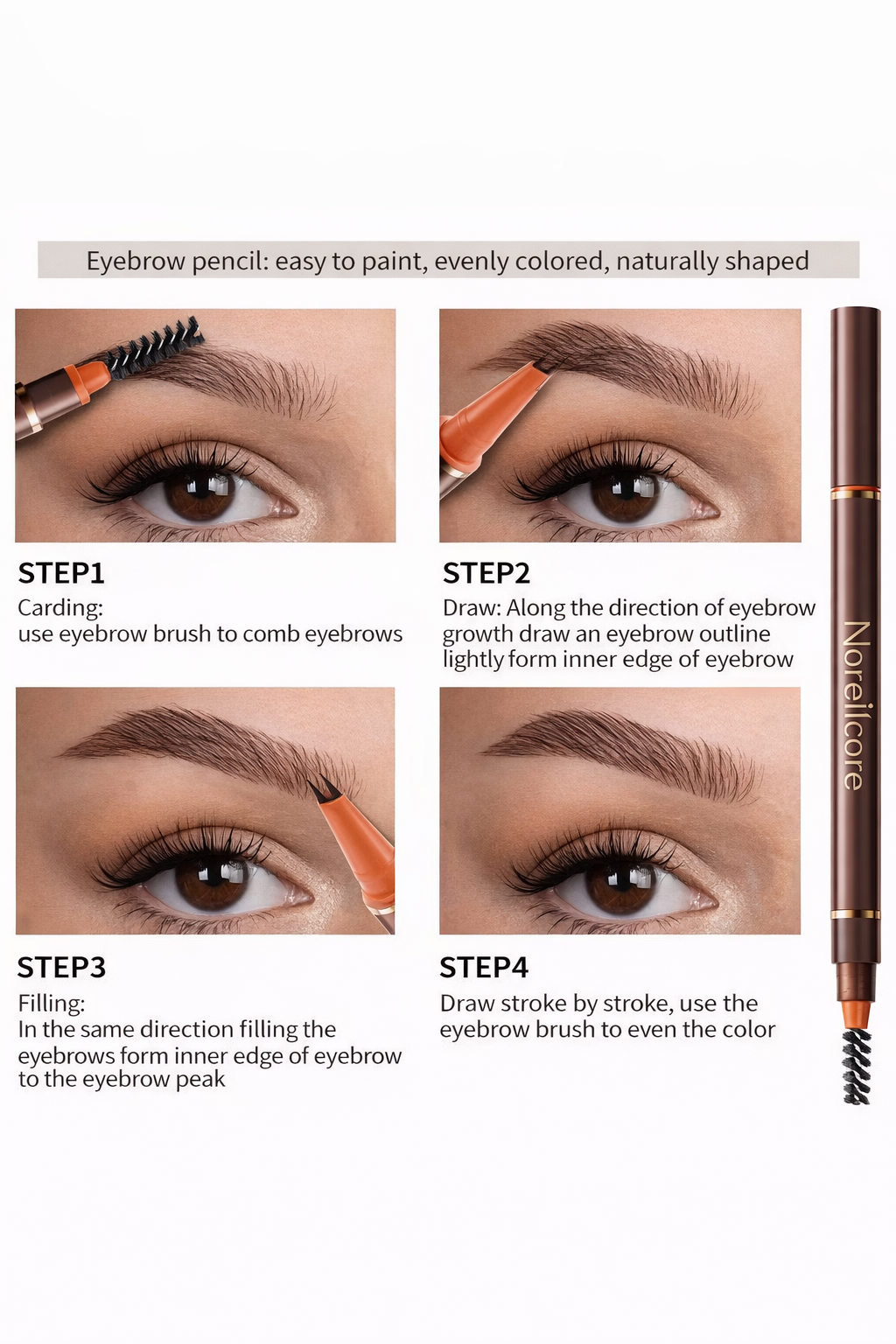 Waterproof Eyebrow Pencil & Liner — 2-in-1 Precision Pen
